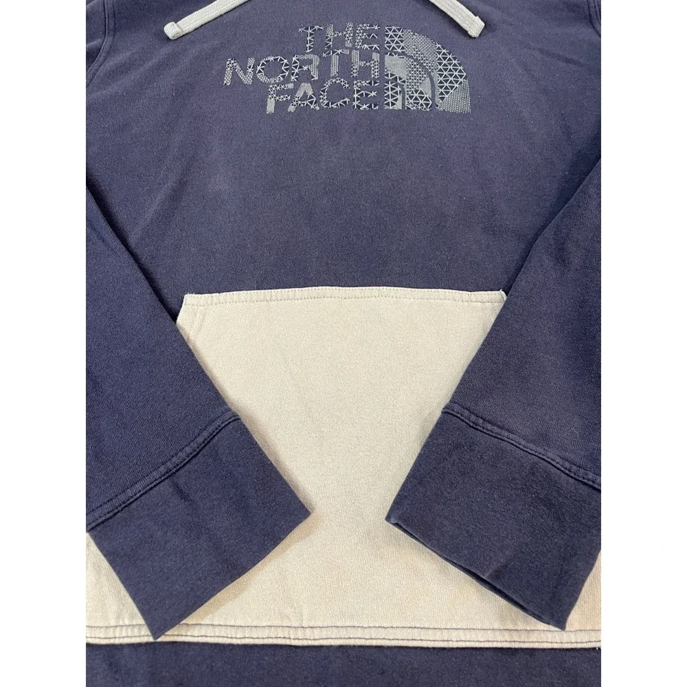 The‎ North Face Mens Hoodie XL Blue Gray Colorblock Geometric Logo Pullover